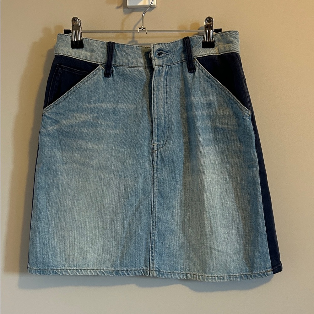 G-Star Blue Two-Tone Mini Skirt